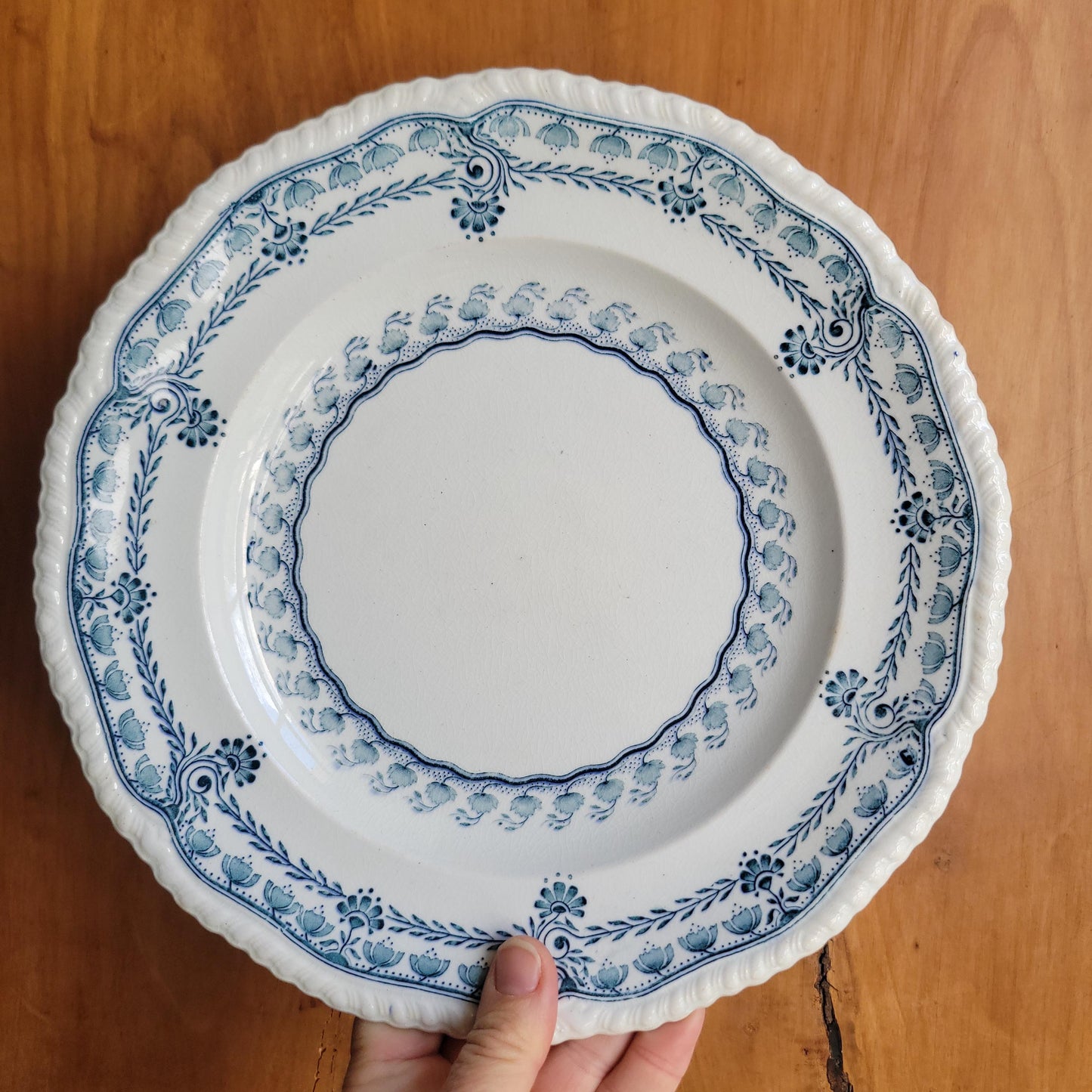 Set of 8 Antique dinner plates: Mintons staffordshire pottery "Aberdeen' pattern c1880