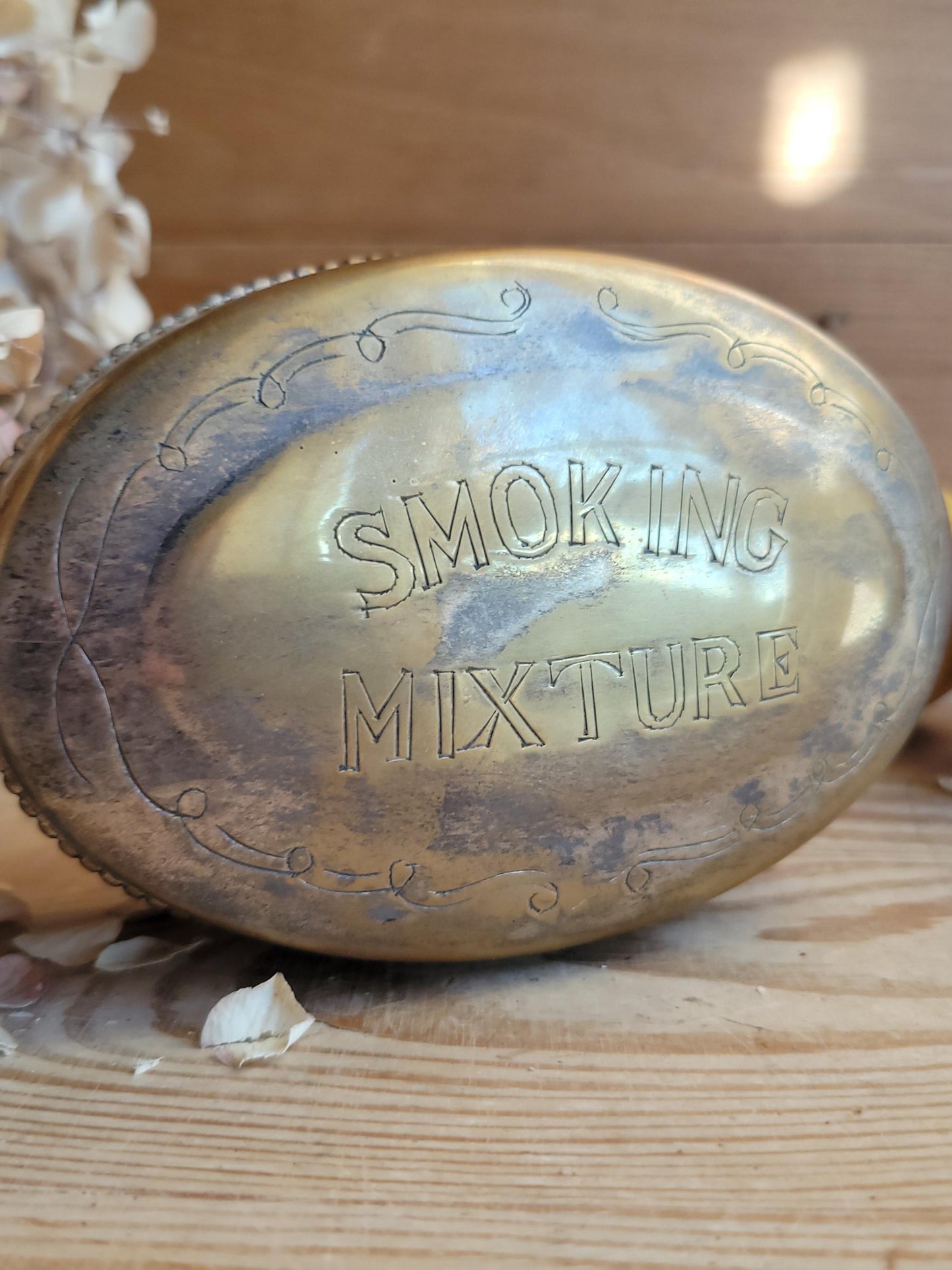 Small Antique Silver Plate Box “Smoking Mixture”, France c.1900