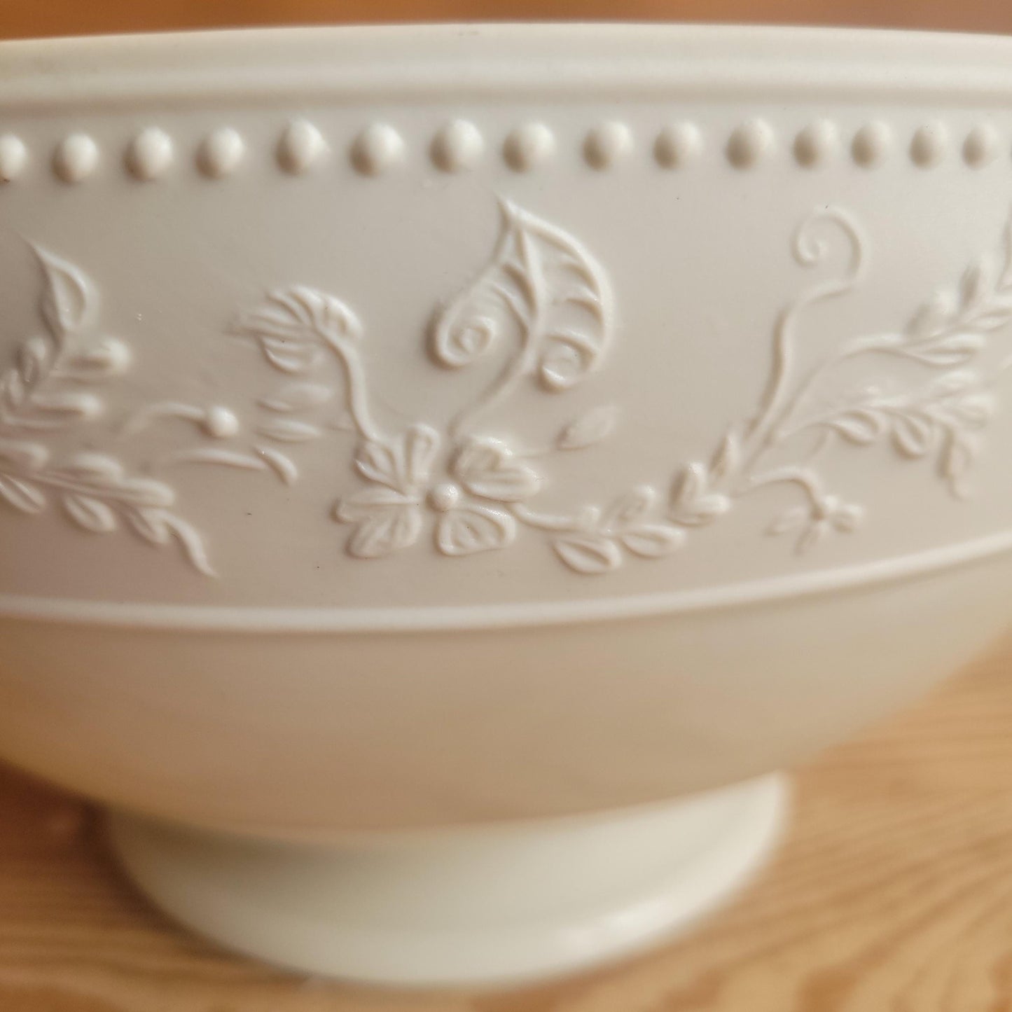 Limoges Porcelain Bowl with Moulded Frieze and Pearl Beading, France c.1900