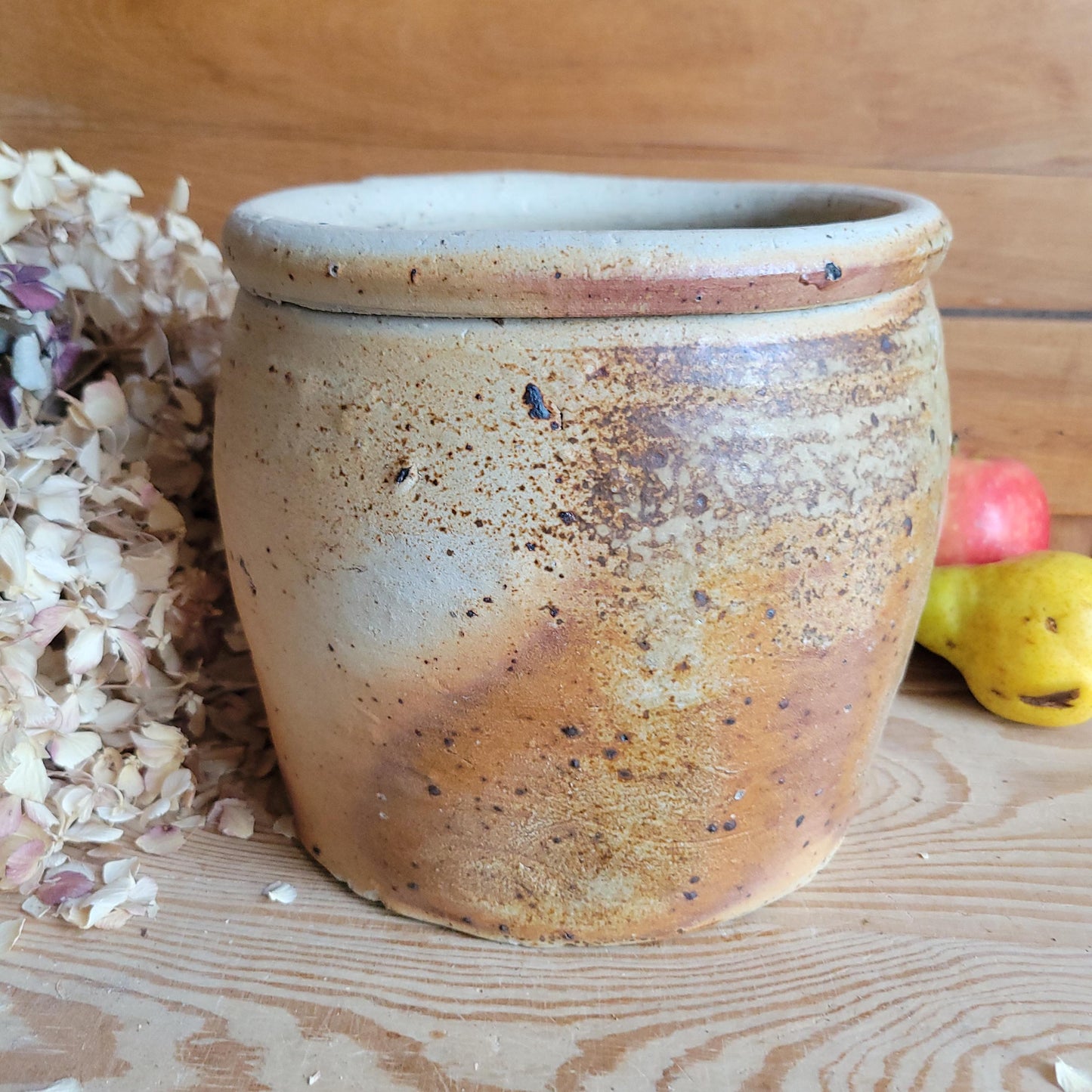 Antique Stoneware Jug, Part Glazed Interior and Rim, Dijon Region France c.1920