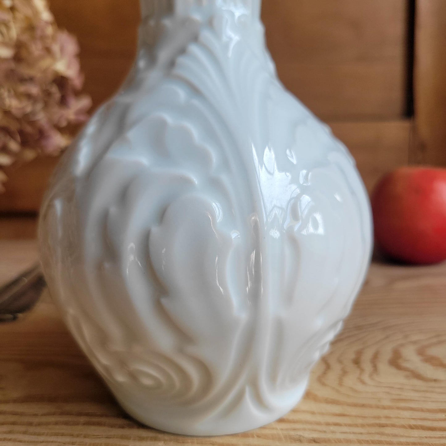 Bareuther Porcelain Vase, Art Nouveau Floral Form, Bavaria c.1960