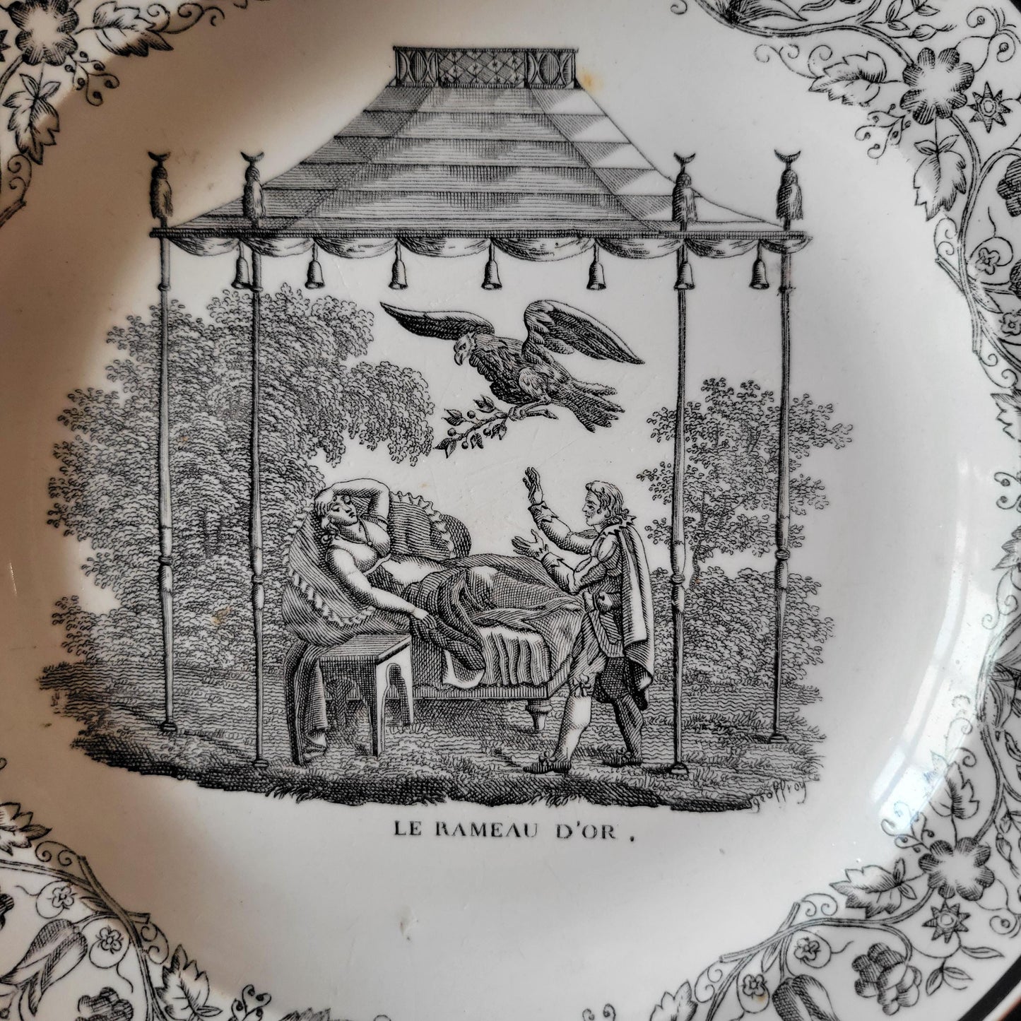 Gien & Creil et Montereau Plates, ‘Le Rameau d’Or’ and Monogram, France c.1800–1820