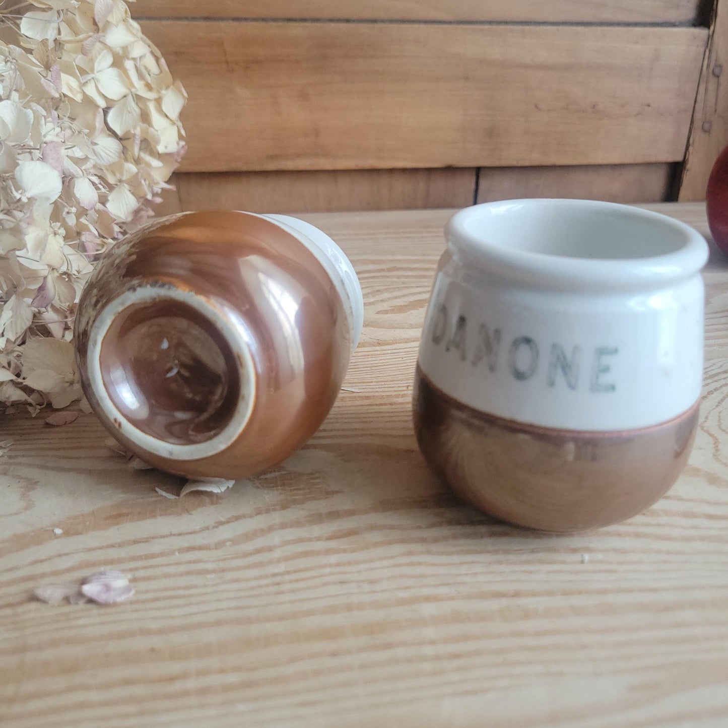 Vintage ‘Danone’ Yogurt Pot, Possibly St Uze, France c 1920