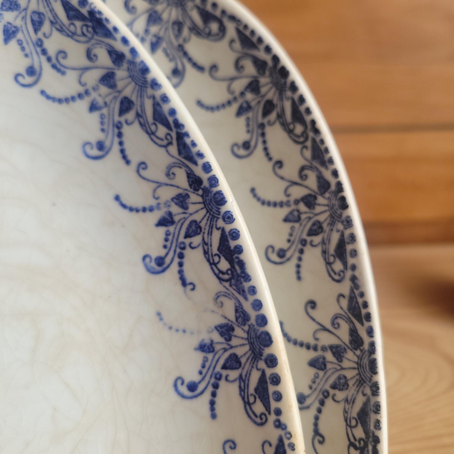 Pair of Blue Transferware Raviers by Choisy-le-Roi, France c.1900