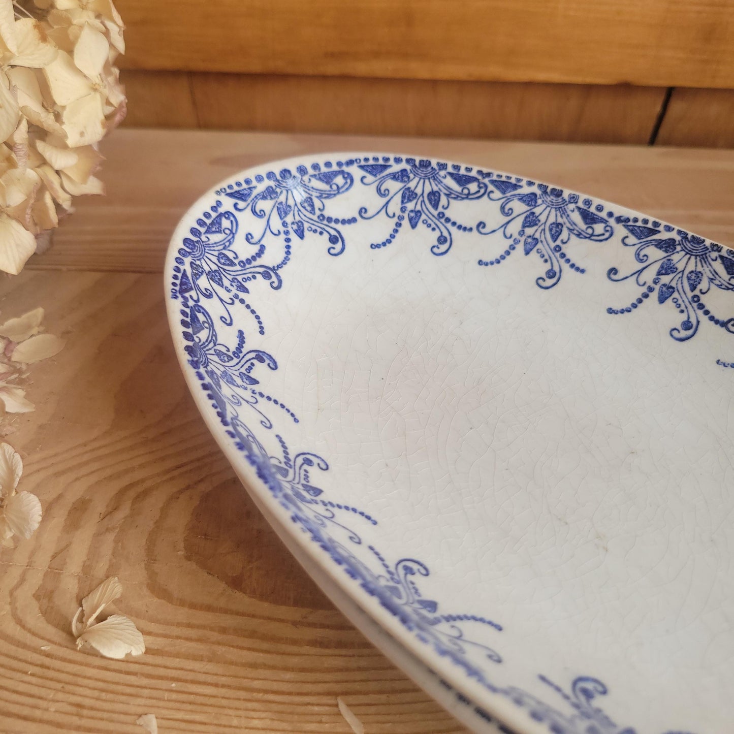 Pair of Blue Transferware Raviers by Choisy-le-Roi, France c.1900