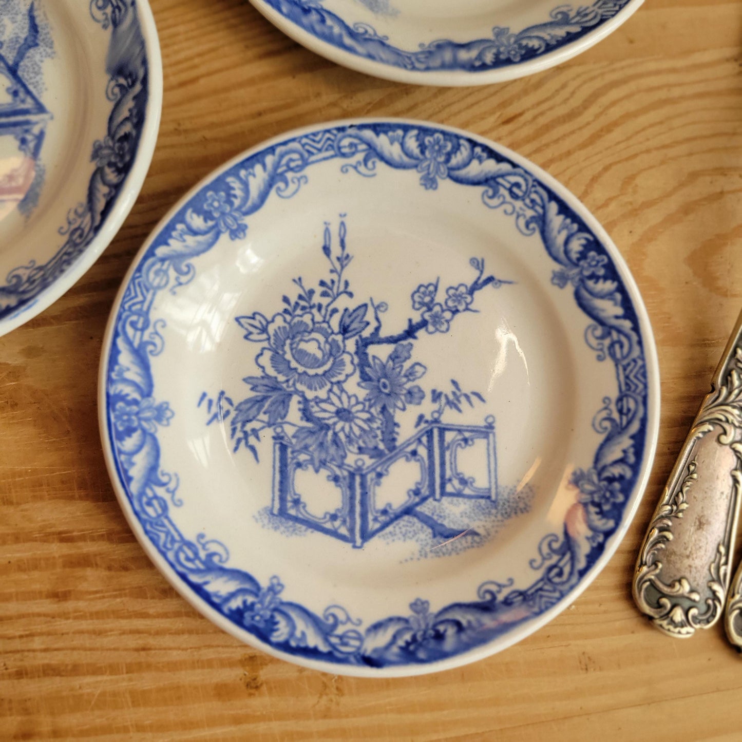 Miniature Antique French Dinette Set, Doll Dinner Service, Attributed Creil et Montereau, France c.1890