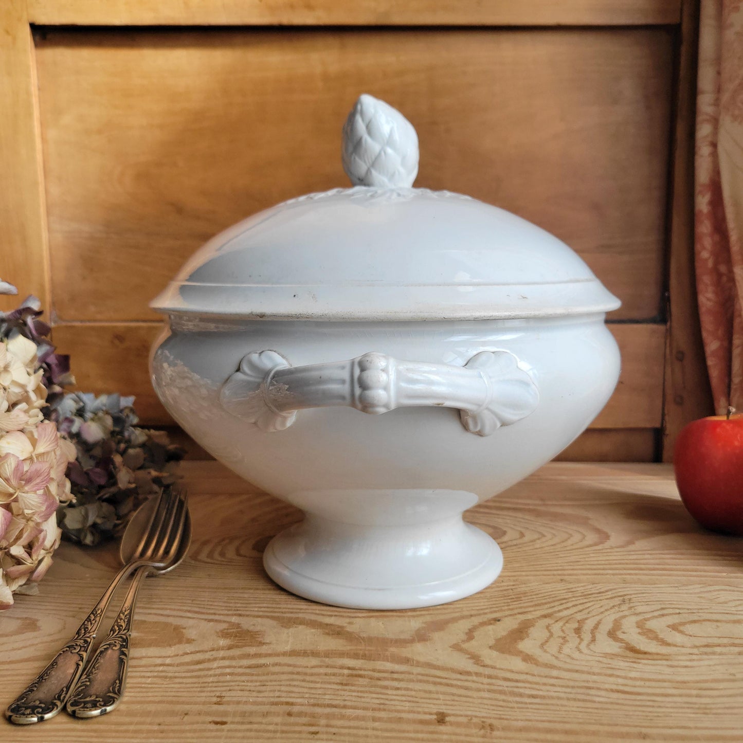 Large Antique Badonviller Soupière, excellent condition White Earthenware, France c.1900