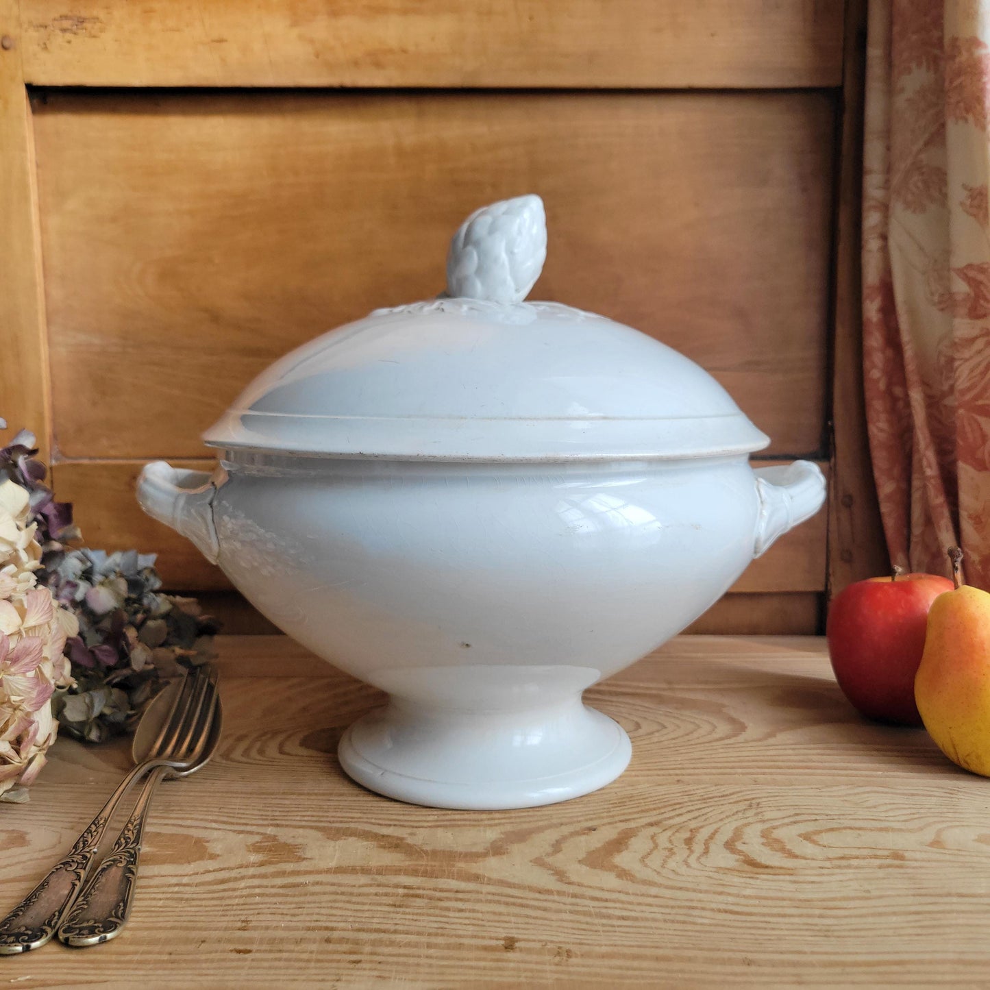 Large Antique Badonviller Soupière, excellent condition White Earthenware, France c.1900