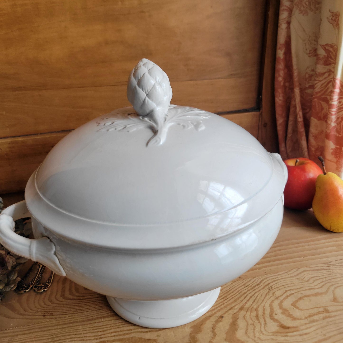 Large Antique Badonviller Soupière, excellent condition White Earthenware, France c.1900