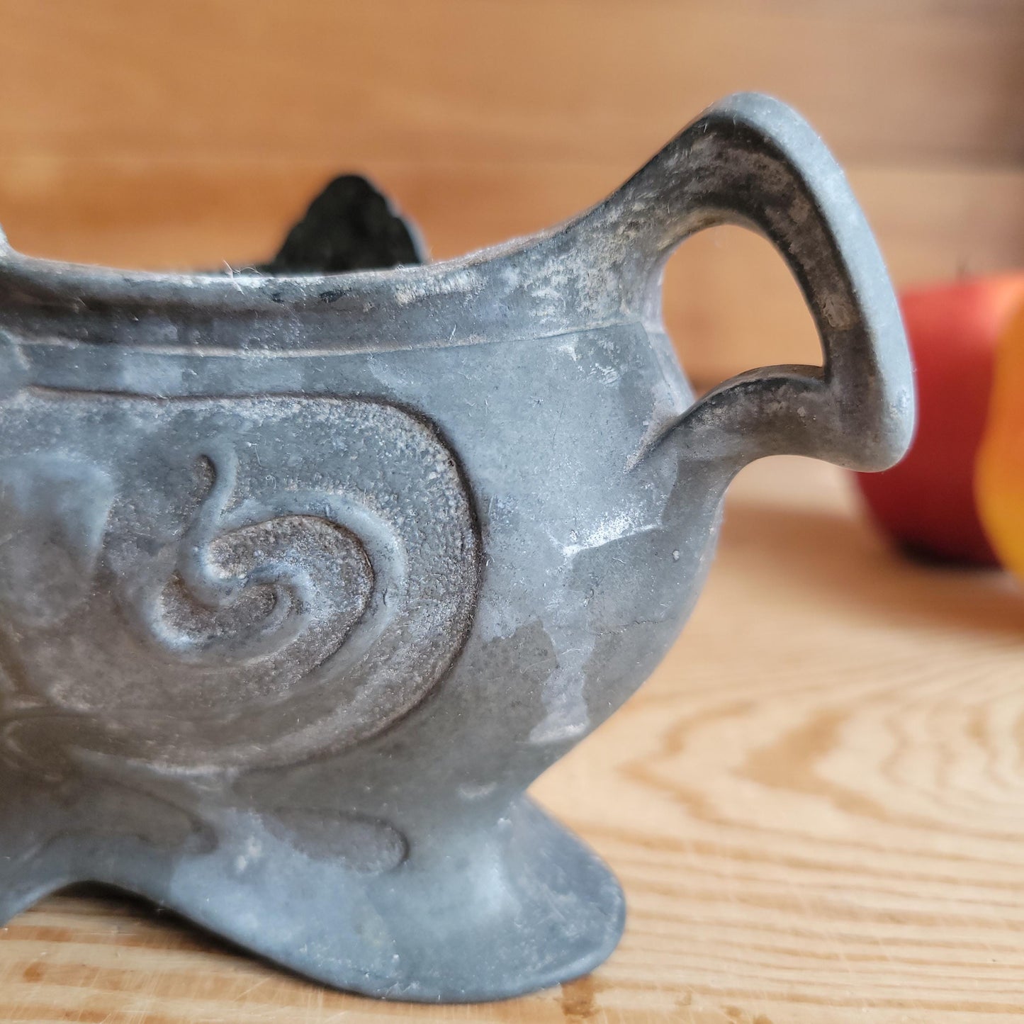 Small Cast Pewter Jardinière, Art Nouveau Style, France c 1900-1920