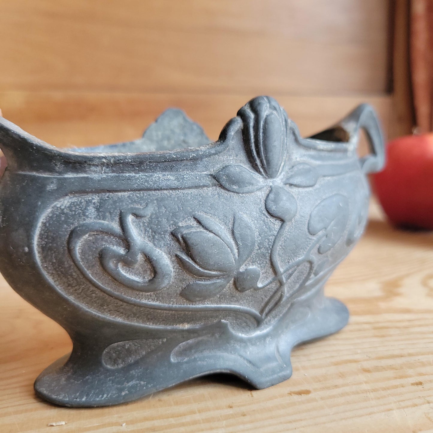 Small Cast Pewter Jardinière, Art Nouveau Style, France c 1900-1920