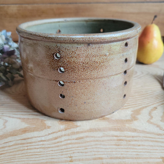 Large Vintage Faisselle (Cheese Draining Pot), Corrèze France c.1950
