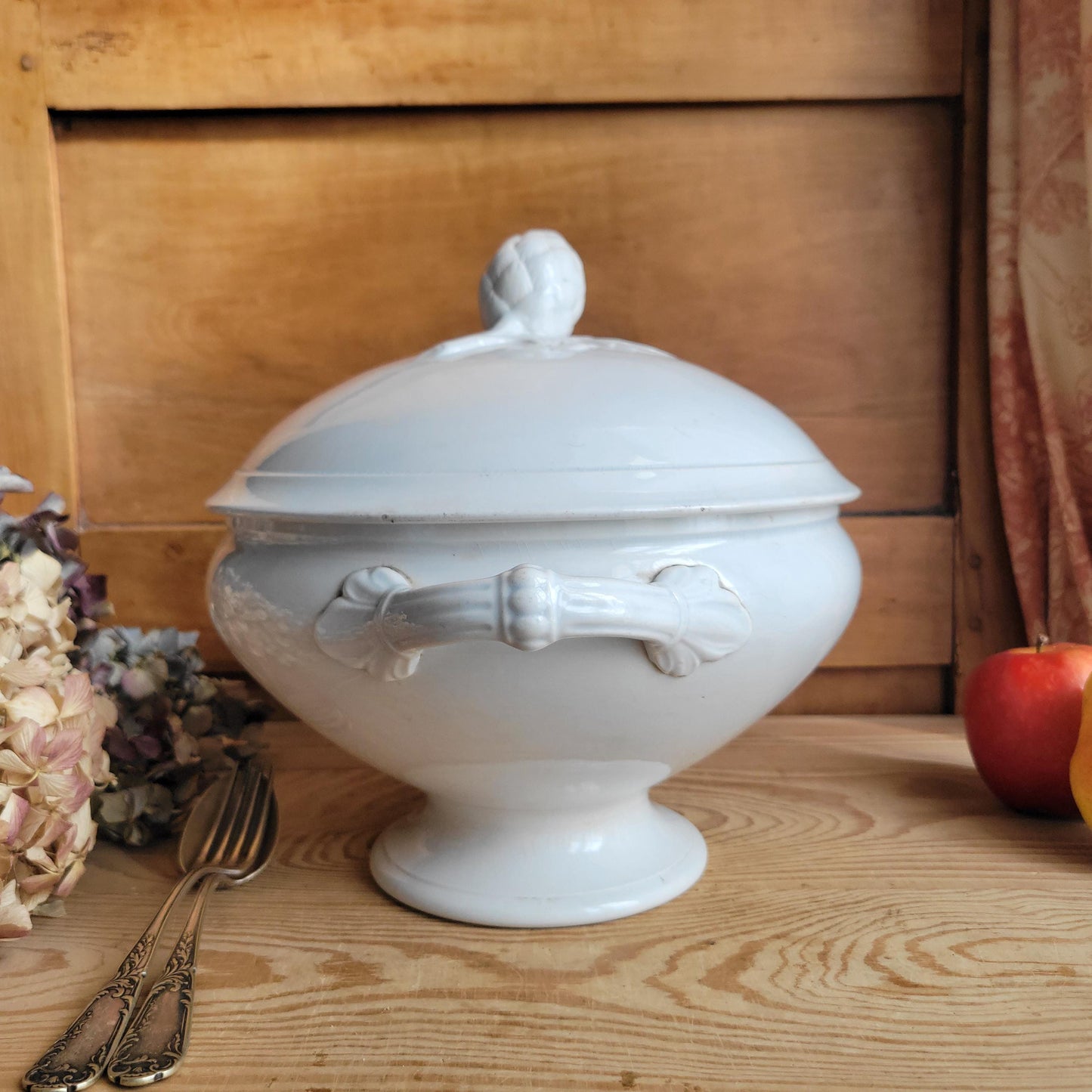 Large Antique Badonviller Soupière, excellent condition White Earthenware, France c.1900