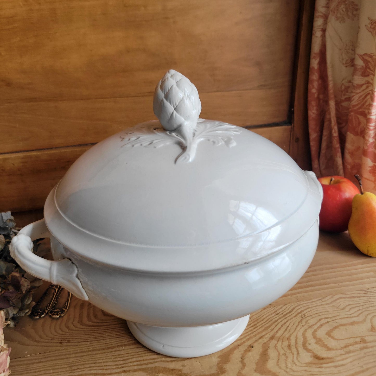 Large Antique Badonviller Soupière, excellent condition White Earthenware, France c.1900