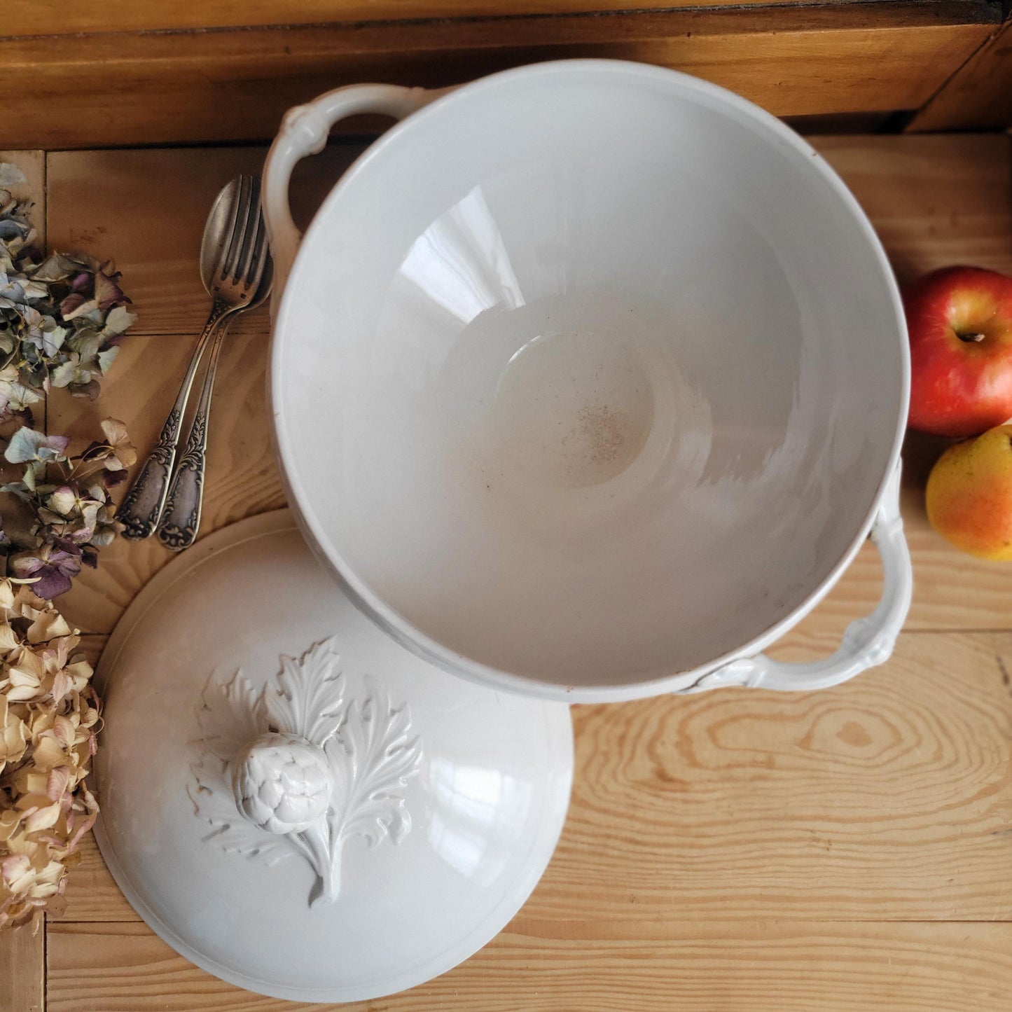 Large Antique Badonviller Soupière, excellent condition White Earthenware, France c.1900