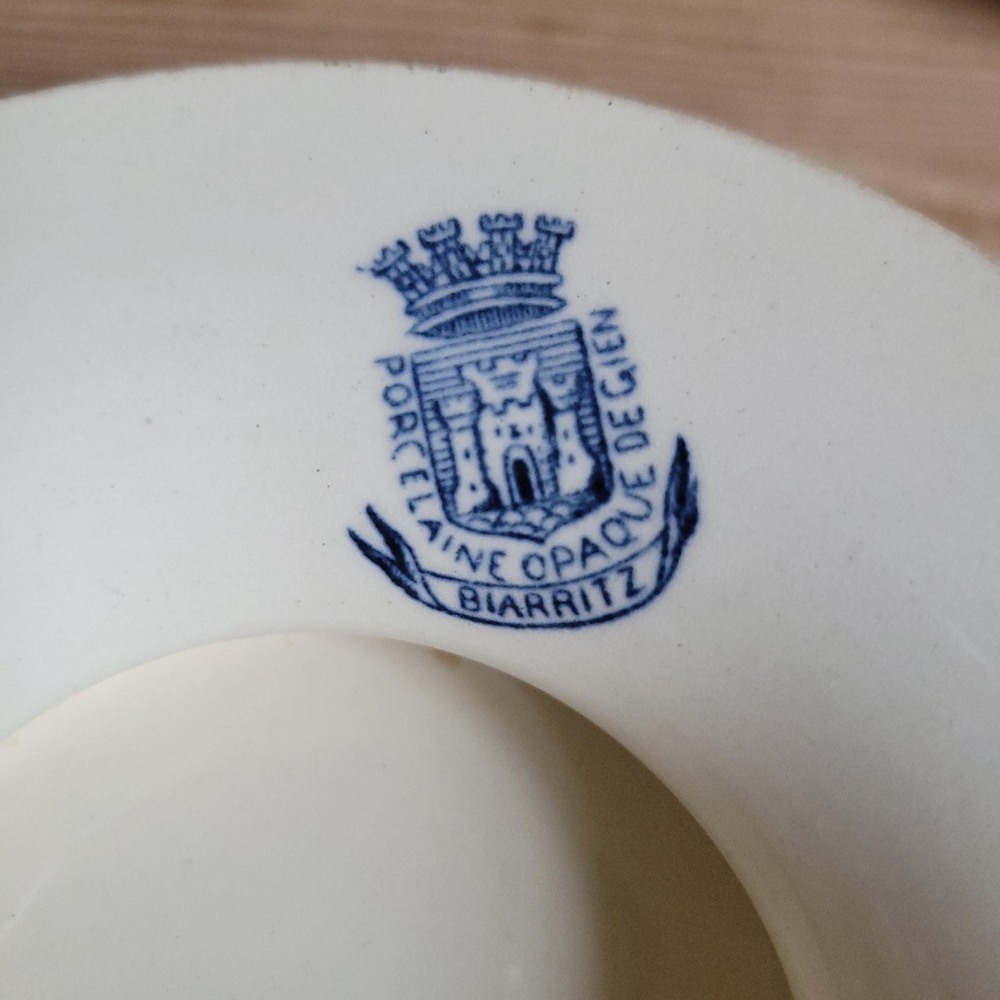 Gien ‘Biarritz’ Cake Plate in Teal Transferware, France c.1880