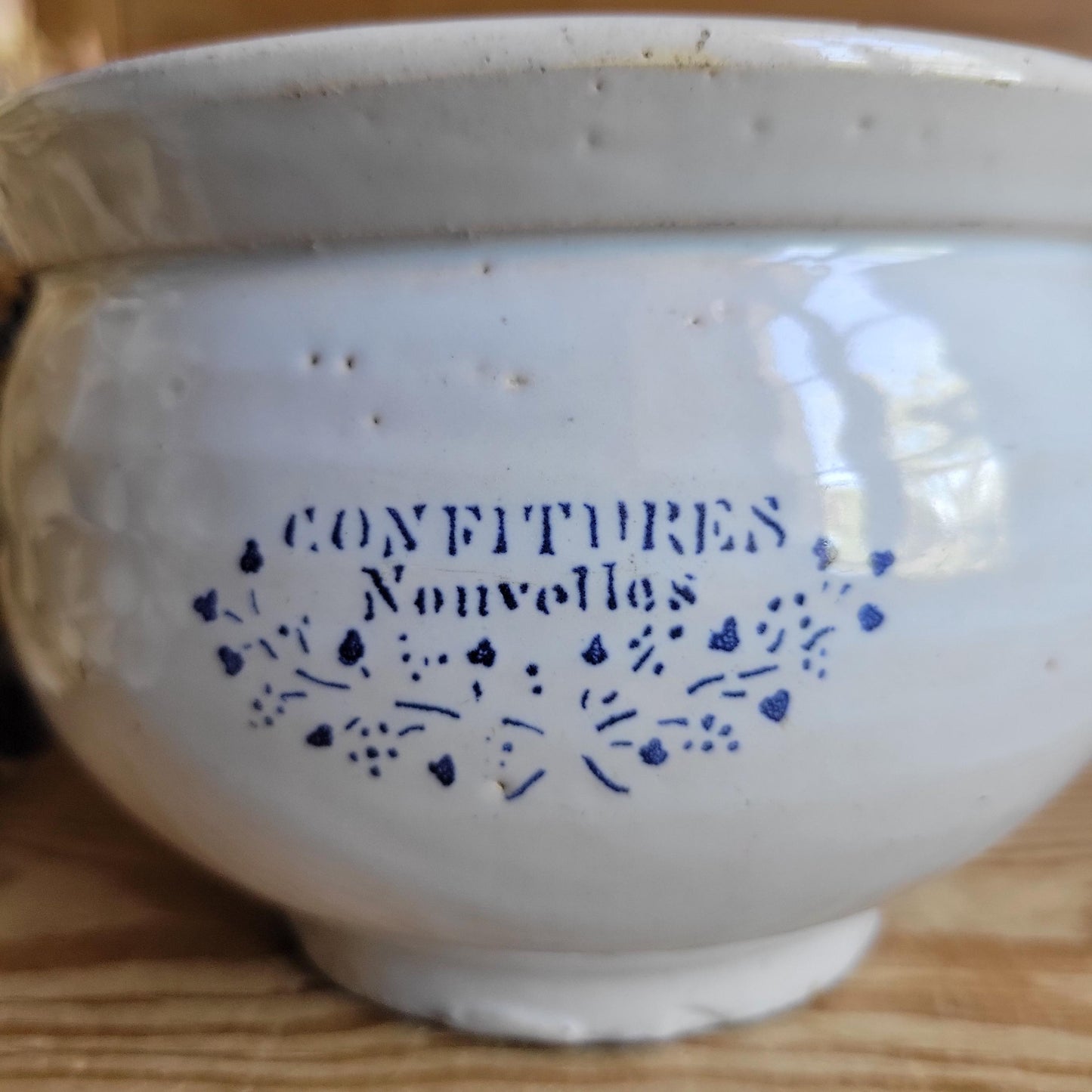 Antique French Earthenware 'Nouvellas' Confiture Pot, France c.1920